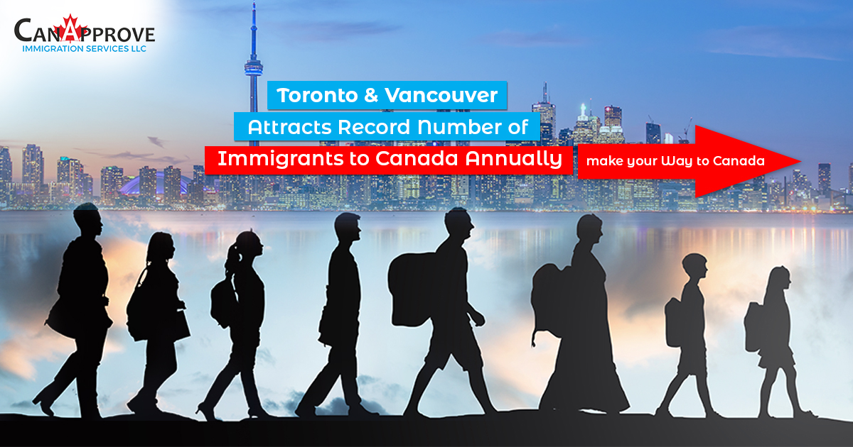Toronto and Vancouver attracts record number of immigrants to Canada annually