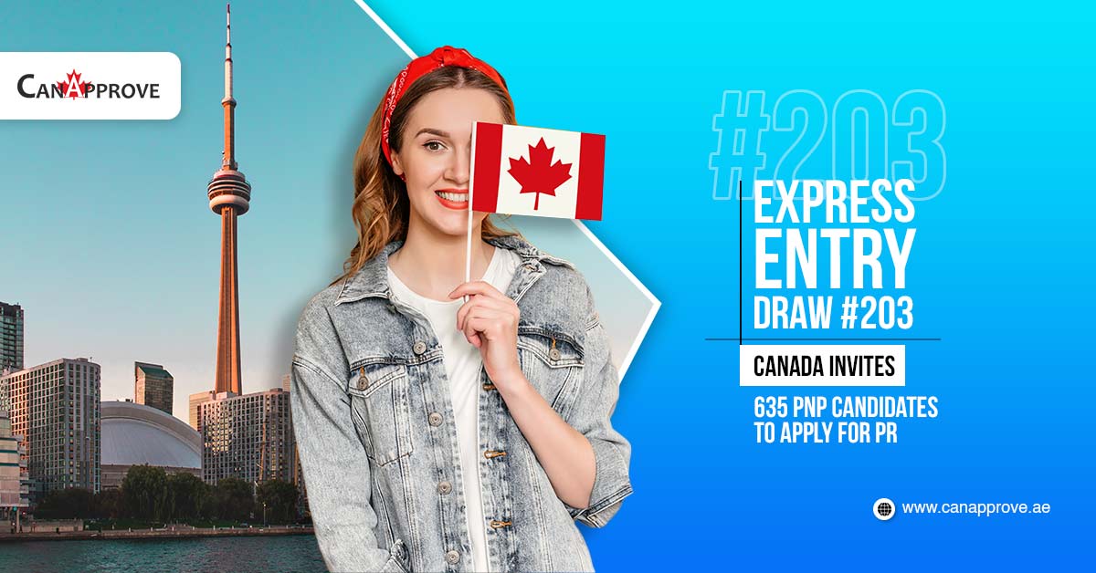 Express Entry#203 Canada invites 635 PNP candidates to apply for PR