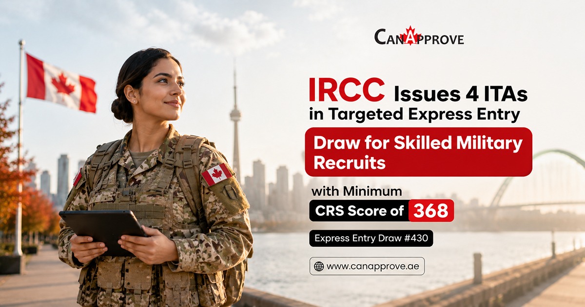IRCC Issues 4 ITAs in First-Ever Express Entry Draw for Skilled Military Recruits with a Minimum CRS Score of 368