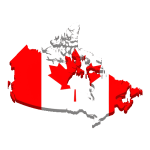 Canada Map Canada's map with flag colors on it