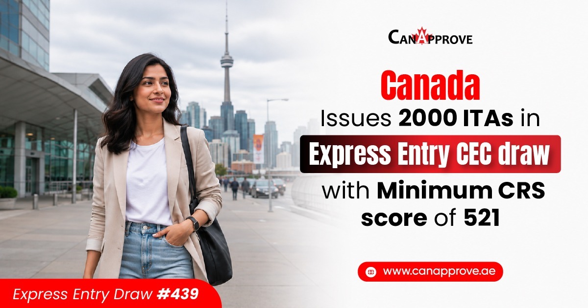 Canada Issues 2,000 ITAs in Express Entry CEC draw with a minimum CRS score of 521